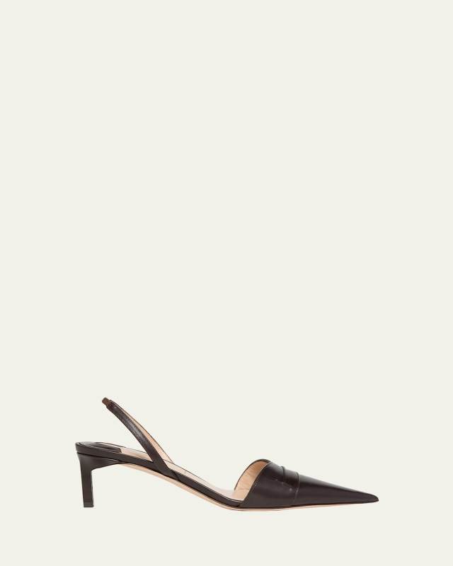 Eva Soft Calf Leather Slingback Pumps